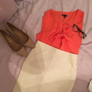Gap Orange Bow Blouse